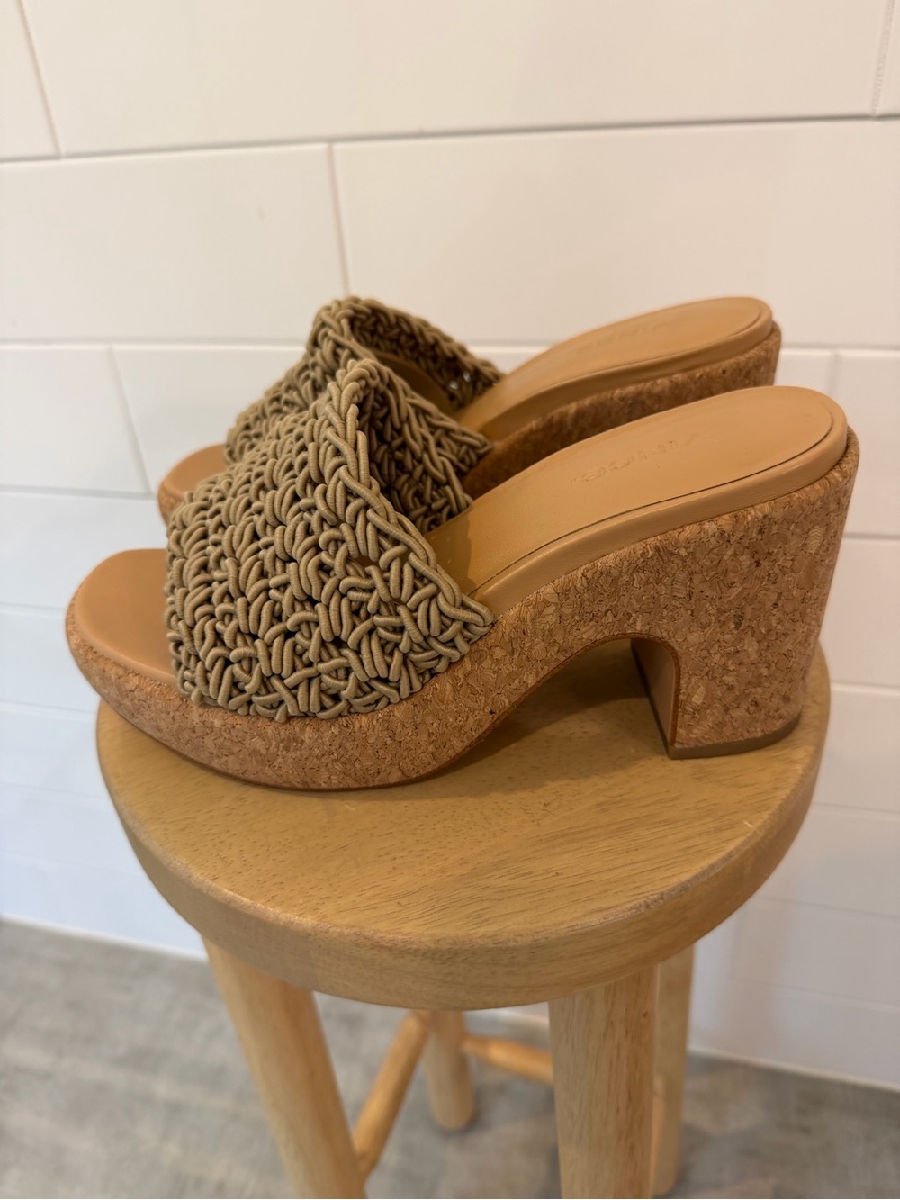 Vince Nicki Crochet Platform Sandals